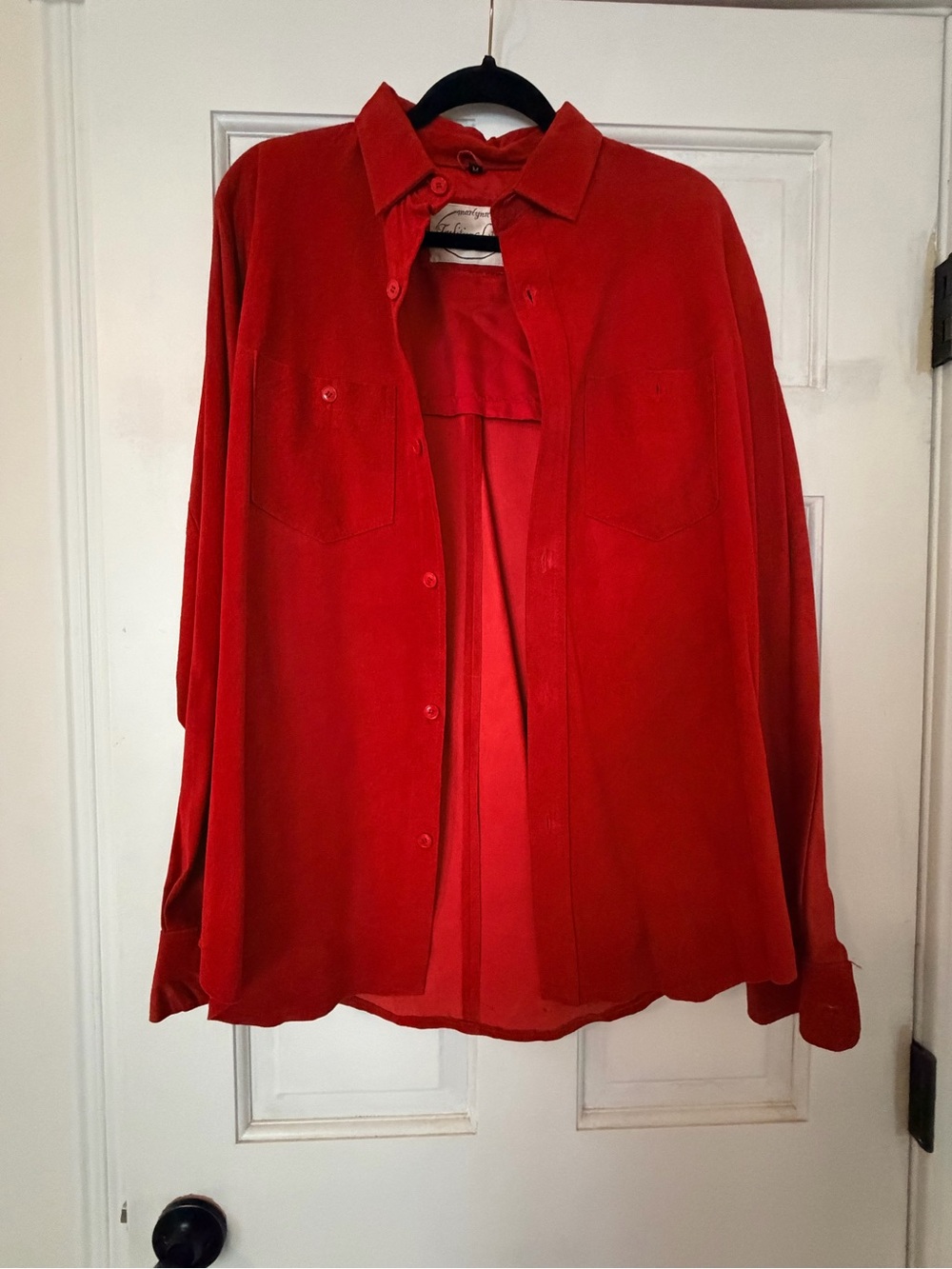 Vintage Red Suede Button-Down Shirt
